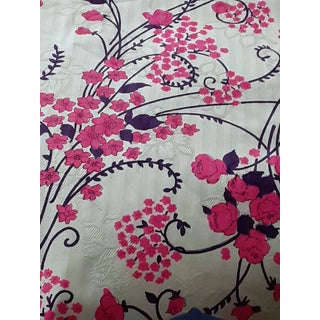 Designer Purple and Pink on Off White Contemporary Fabric- 2.5 Yards For Sale