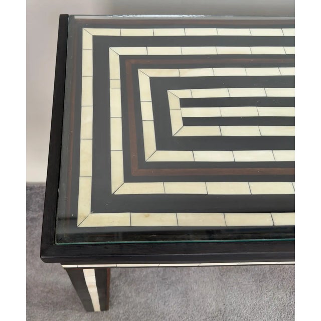 Mid-Century Modern Resin Black & White Console & Mirror a Set 2 Pcs For Sale In New York - Image 6 of 12