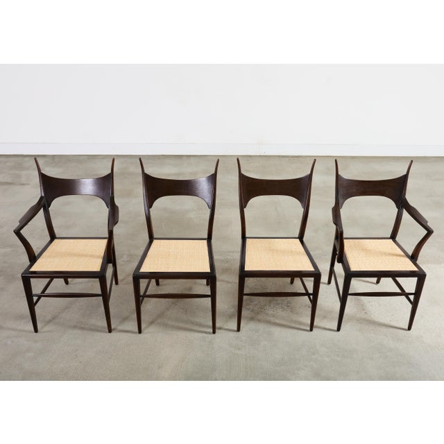 Mid-Century Modern Set of Four Antler Dining Chairs by Edward Wormley for Dunbar For Sale - Image 3 of 18