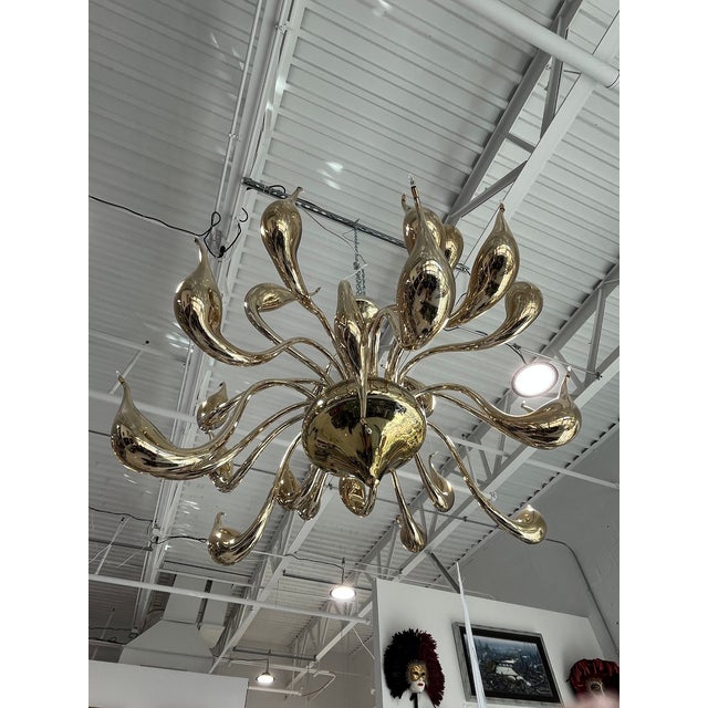 Glass Lu Murano Glass Chandelier by Fornasier For Sale - Image 7 of 9