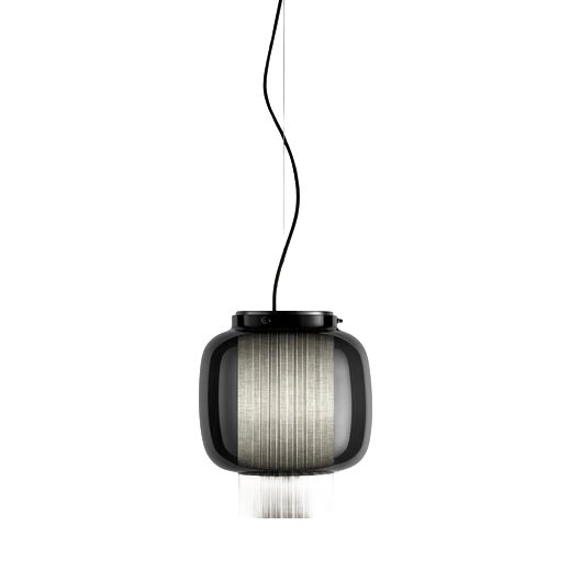 Manila T Pe Grey Textile Suspension Lamp by Sebastian Herkner for Parachilna For Sale