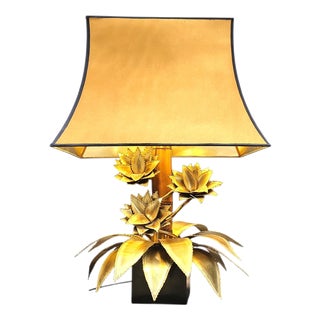 Floral Table Lamp from Maison Jansen, 1970s For Sale