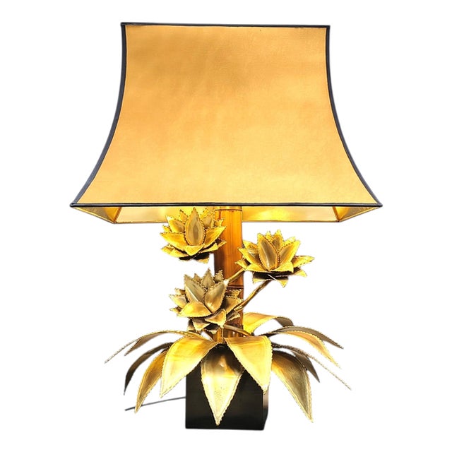 Floral Table Lamp from Maison Jansen, 1970s For Sale
