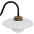 Vintage Industrial White Enamel, Brass and White Opaline Wall Light For Sale - Image 4 of 8