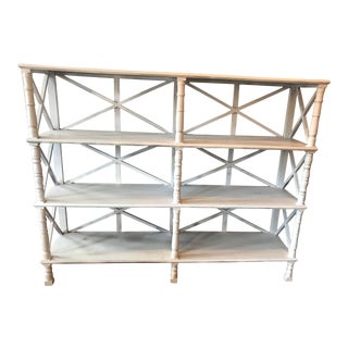 British Colonial White Wooden Display Shelves For Sale
