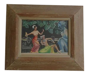 Original Signed Vintage Watercolor & Gouache Painting "South Seas Dancers"