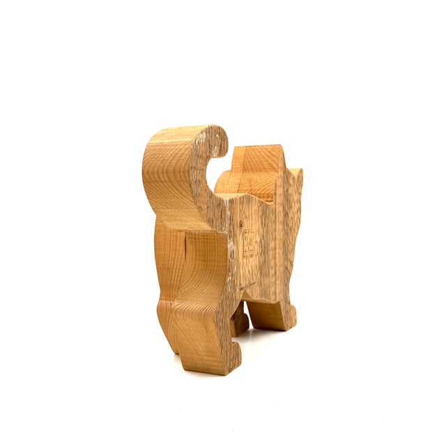 Brown Bottega Michelangeli, Cat Wood Sculpture, Orvieto Italy 1970s For Sale - Image 8 of 12