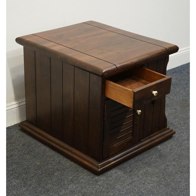 Ethan Allen Antiqued Pine Old Tavern 25" Right Facing Accent Storage Bookcase End Table 12-8207 For Sale In Kansas City - Image 6 of 11