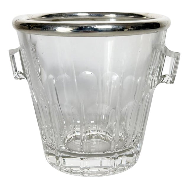 Glass and Silver Ice Bucket, France, 1970s For Sale