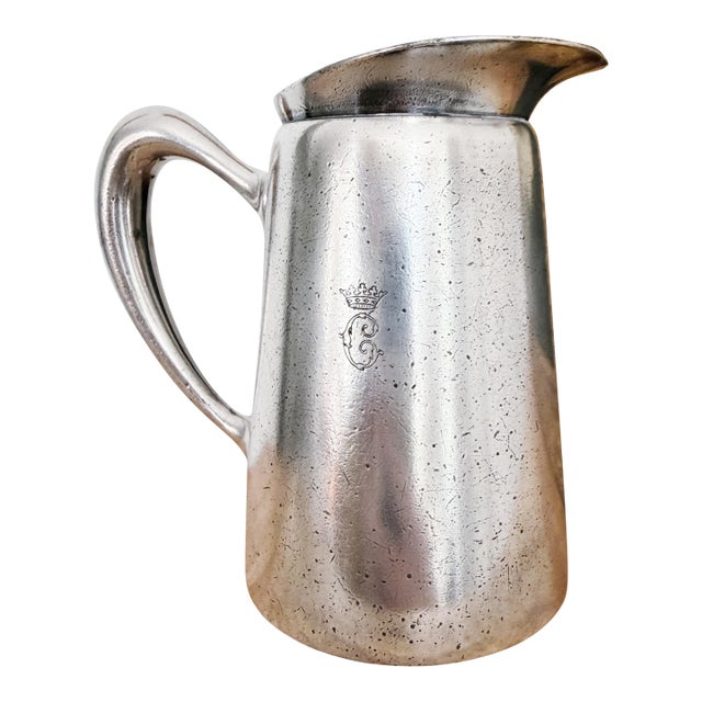 1910s Christofle Silver Plated Pitcher From Hotel De Crillon Paris For Sale