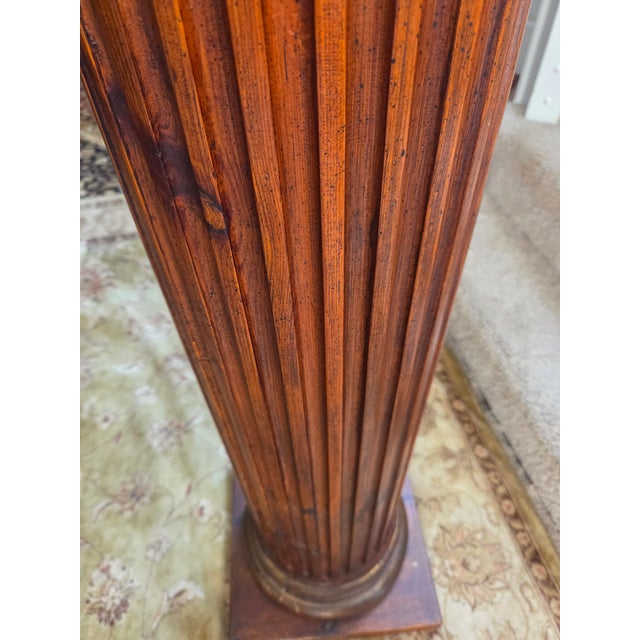 Fluted Wood Column Pedestal - 55" For Sale - Image 10 of 10