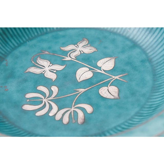 Vintage Wilhelm Kage for Gustavsberg Argenta Bowl With Flowers, Leaves and Sterling Silver For Sale In Miami - Image 6 of 10