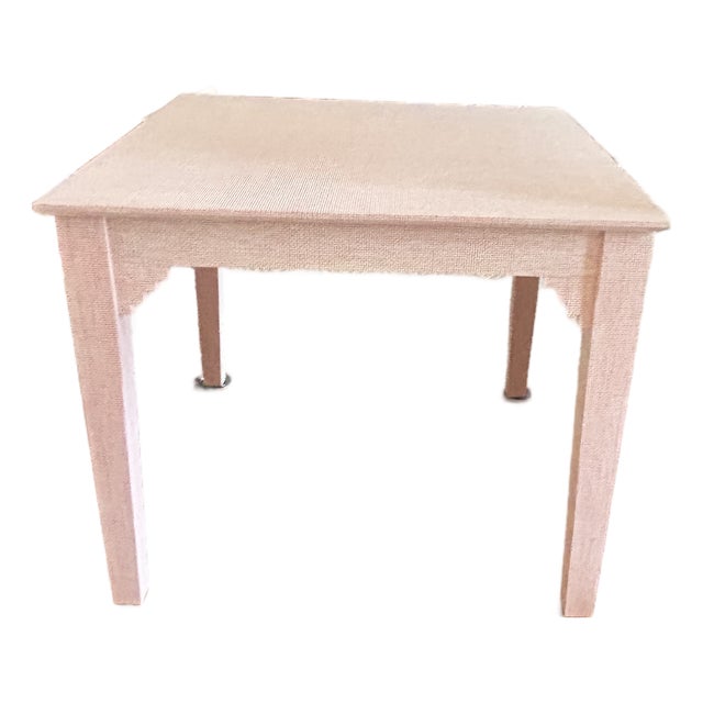 Attributed Osborne & Little Pink Raffia Grasscloth Game Table For Sale