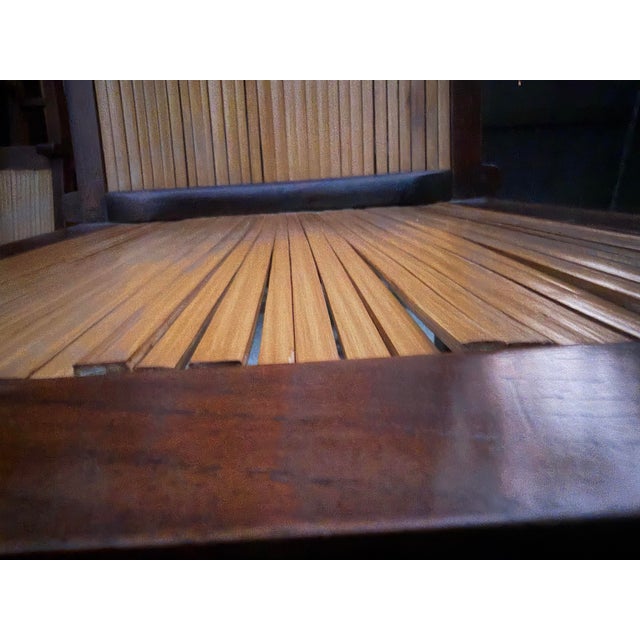 Rustic Javanese Vintage Wooden Dinning Chairs With Slatted Bamboo Back and Seat For Sale - Image 9 of 9