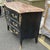 Very elegant black Louis XV style commode makes a statement painted black with its bronze dore drawer pulls and keyholes....
