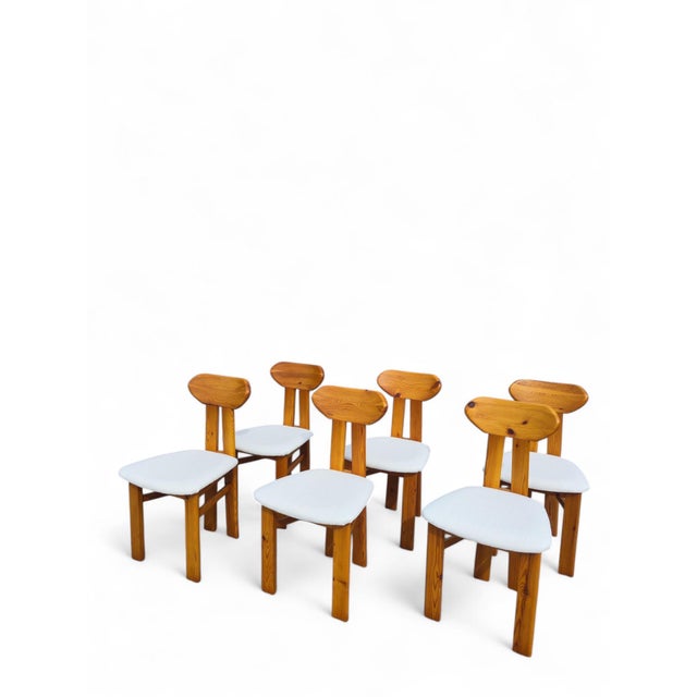 Scandinavian Pine Dining Chairs, 1970s, Set of 6 For Sale - Image 4 of 10