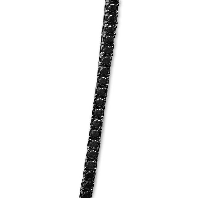 Contemporary Men's Sterling Silver Black Onyx Tennis Necklace For Sale - Image 3 of 5