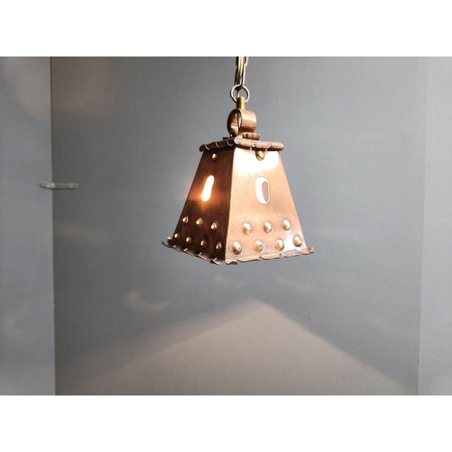 Brutalist Copper Pendant Light, 1970s For Sale - Image 10 of 13