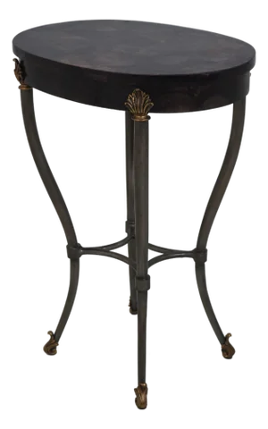 Ethan Allen Regency Style Faux Tessallated Horn Table