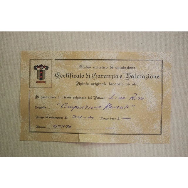 Painted Floral Composition by Lina Rossi, 1930s For Sale - Image 14 of 17