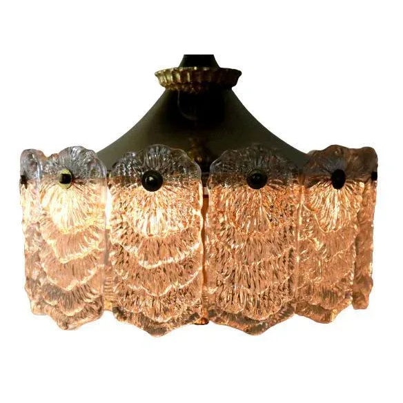 Hanging Lamp in Brass with Frosted Iced Glass For Sale - Image 12 of 15