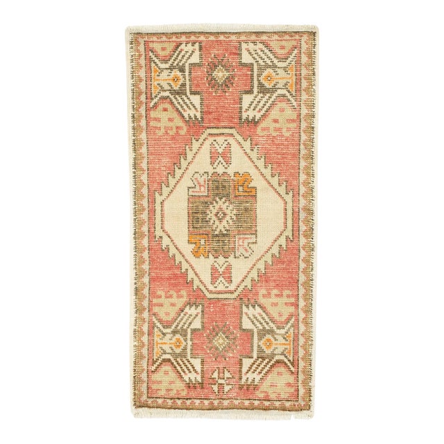 Vintage Turkish Mini Turkish Rug For Sale