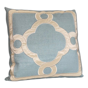 Glazed Fabric Pillow With Silk Appliqué by Penn & Fletcher, Inc.