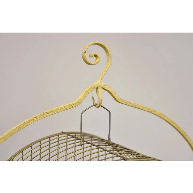 Antique Hendryx Art Nouveau Wrought Iron Bird Cage & Stand With Flowers and Vine For Sale In Philadelphia - Image 6 of 12