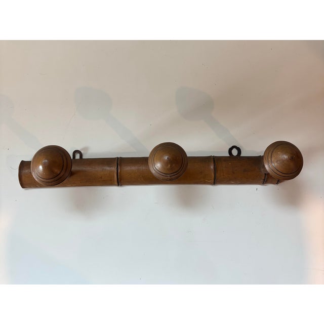 Charming and full of character, this set of vintage French coat hooks is designed in a classic faux bamboo style—an...