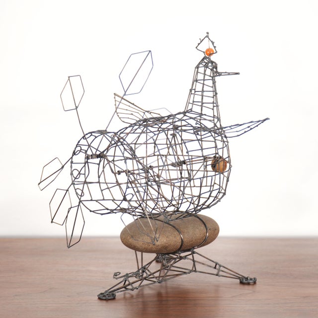 Metal 1970s Vintage Joe Police Kinetic Wire Sculpture Hen For Sale - Image 7 of 8
