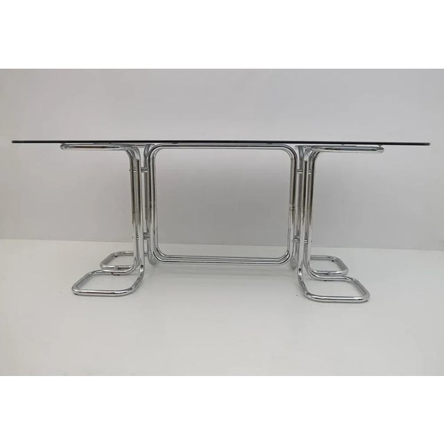 Giotto Stoppino Mid-Century Modern Dining Table in Smoked Glass by Giotto Stoppino, Italy, 1970s For Sale - Image 4 of 8