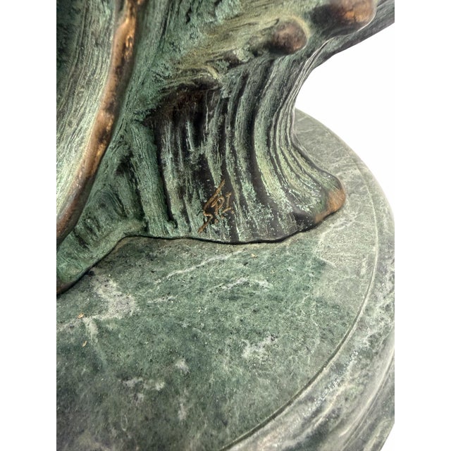 Brass Vintage Spi Brass Dolphin Pod Family Sculpture on Marble Base For Sale - Image 8 of 8