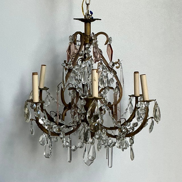 Vintage Regency Amethyst Cut Crystal Chandelier For Sale In West Palm - Image 6 of 7