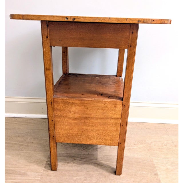Wood Early 19th Century Primitive Washstand Commode Side Table For Sale - Image 7 of 14