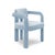 Contemporary Double Arch Dining Chair in Baby Blue Cotton Velvet from Insidherland For Sale - Image 3 of 12