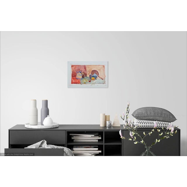 FREE Shipping: French series of "Home" series. Kitchen oil painting is a collage of elements, vases and a table in a...