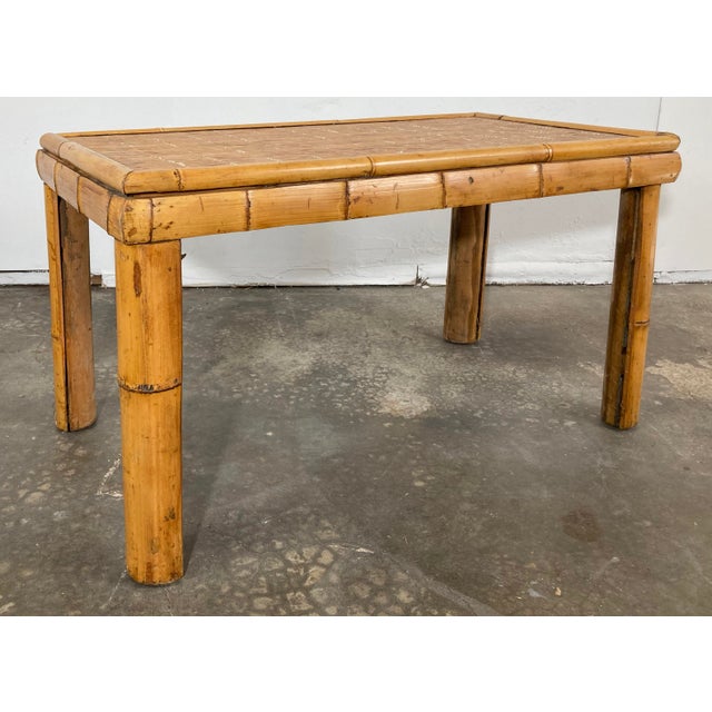 Vintage Split Reed Bamboo Table For Sale In Kansas City - Image 6 of 11