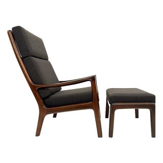 Set of Senator Hijack Lounge Chair and Ottoman by Ole Wanscher for Cado For Sale