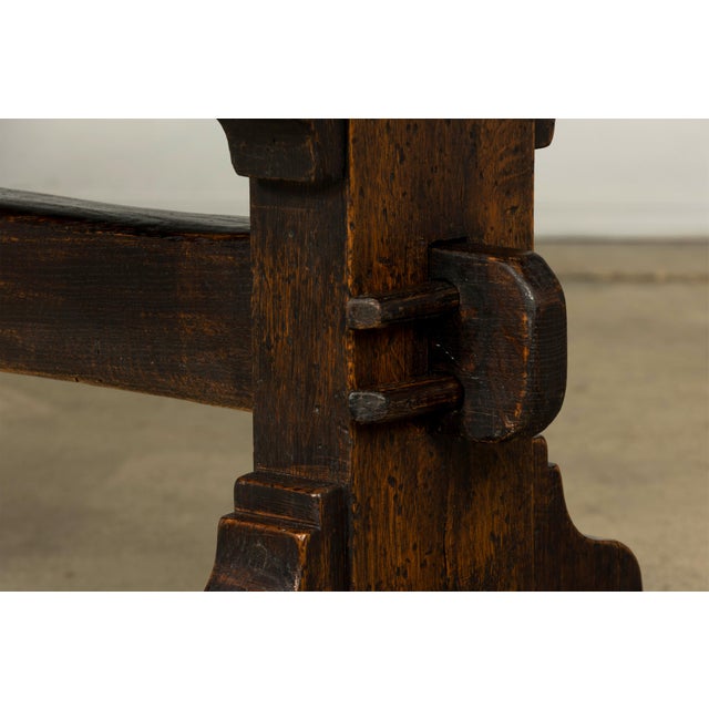 18th Century French Provincial Oak Refectory Trestle Dining Table For Sale - Image 11 of 18
