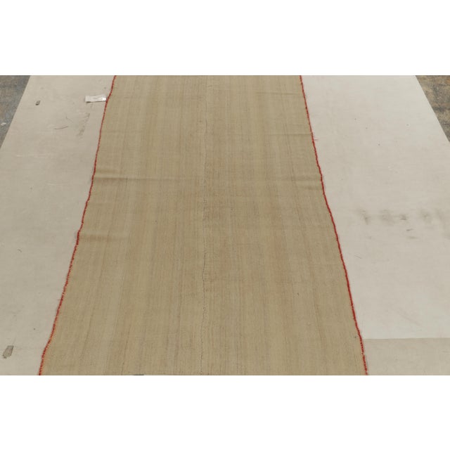 Traditional Vintage Plain Kilim in Beige-Brown Striations, Solid Hues For Sale - Image 3 of 7