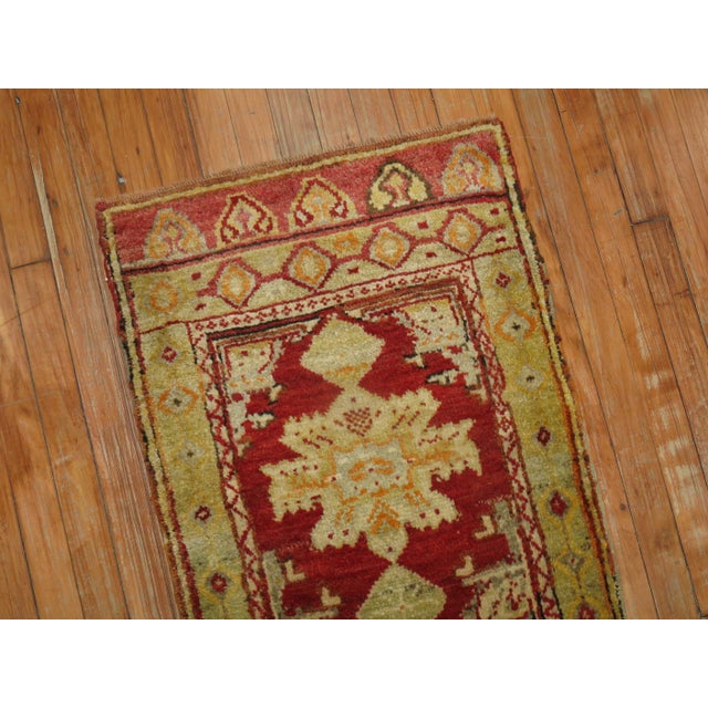 Spanish Antique Turkish Red Rug - 1'11" x 3' For Sale - Image 3 of 6