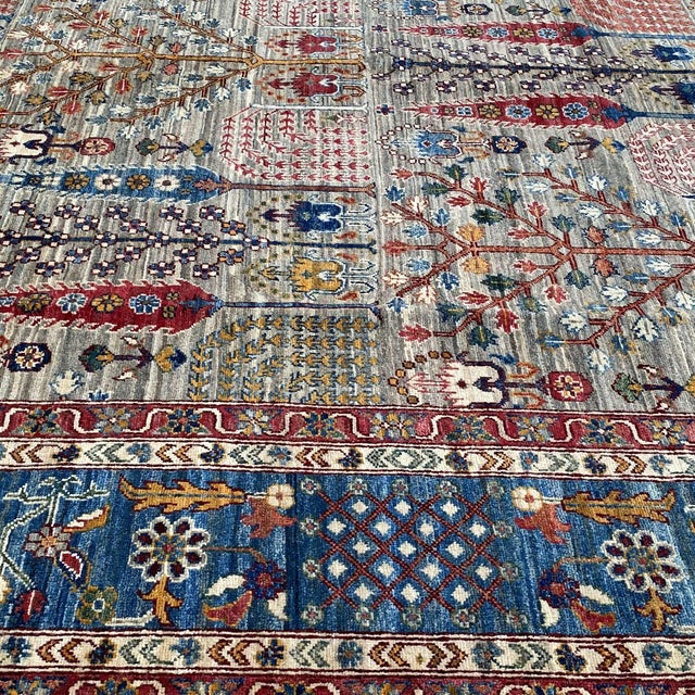 Grey Persian Bakhtiari Garden Hand-Knotted Wool Rug - 9' X 11'11" For Sale - Image 11 of 17