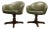 1970s Custom Midcentury Avocado Green Vinyl Chairs - a Pair For Sale