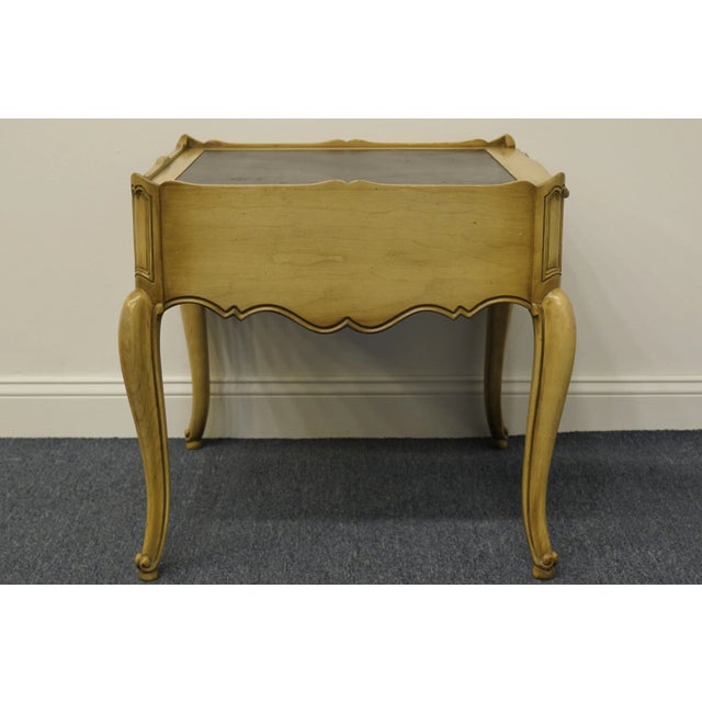 John A. Colby & Sons French Provincial Pickled Wood 25" Square Accent End Table For Sale - Image 11 of 13
