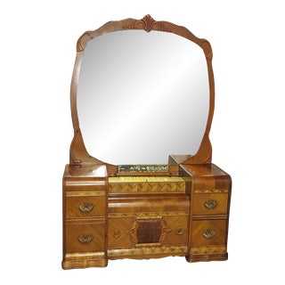 1930s Waterfall Gold Accent Vanity For Sale