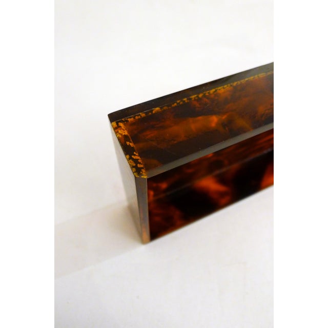 Brown Jewelry Box in Faux Tortoiseshell and Acrylic Glass by Philippe Cheverny, 1970s For Sale - Image 8 of 18