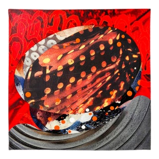 "Senatorial Orange" by Michael DesRosiers Abstract Mixed-Media on MDF Panel (2025) For Sale