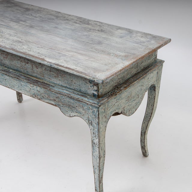 Blue-Painted Pétrin Table, 19th Century For Sale - Image 5 of 6