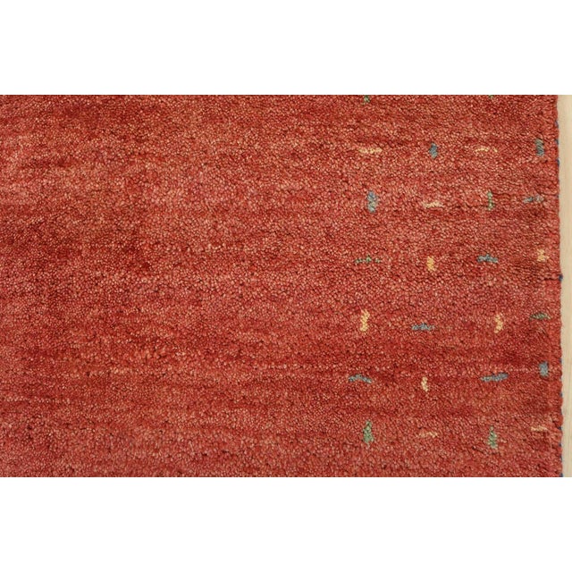 Gabbeh Runner 2’10” X 9’11” Red Wool Contemporary Hand-Knotted Oriental Rug For Sale - Image 9 of 13