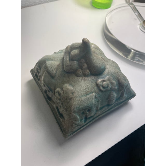 Celadon Vintage 1980s Chinese Vase With Lid For Sale - Image 8 of 9